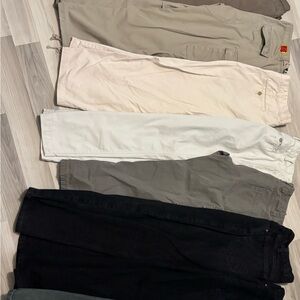 Men's Casual Pants - Black, Gray, White, Cream